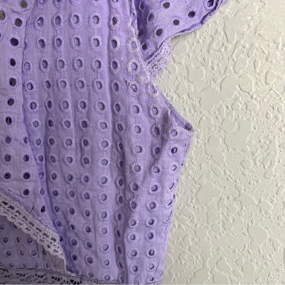 Alice + Olivia Dress Remada Eyelet Lavender Mini - Picture 8 of 14